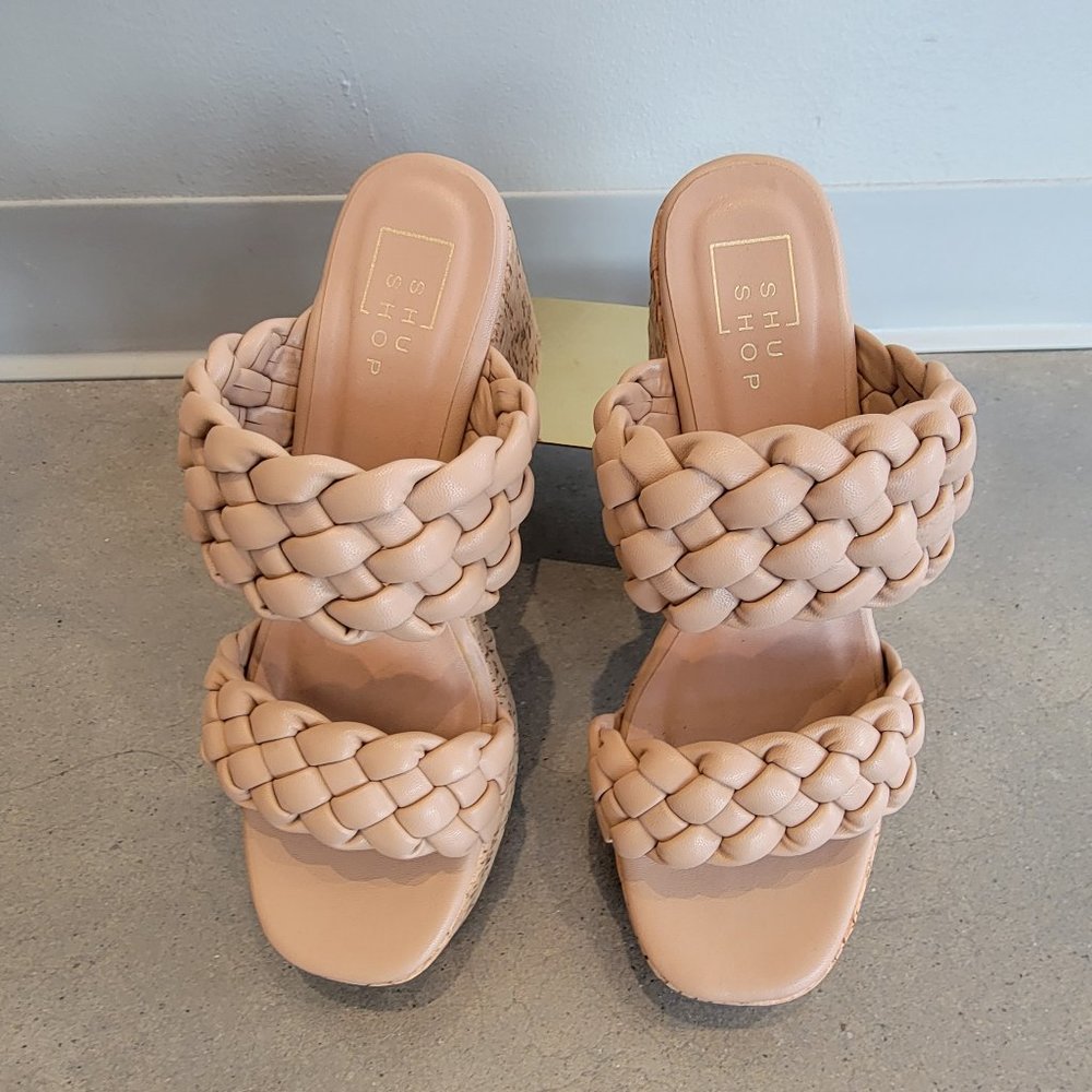 ShuShop Nude Braided Platform Sandals